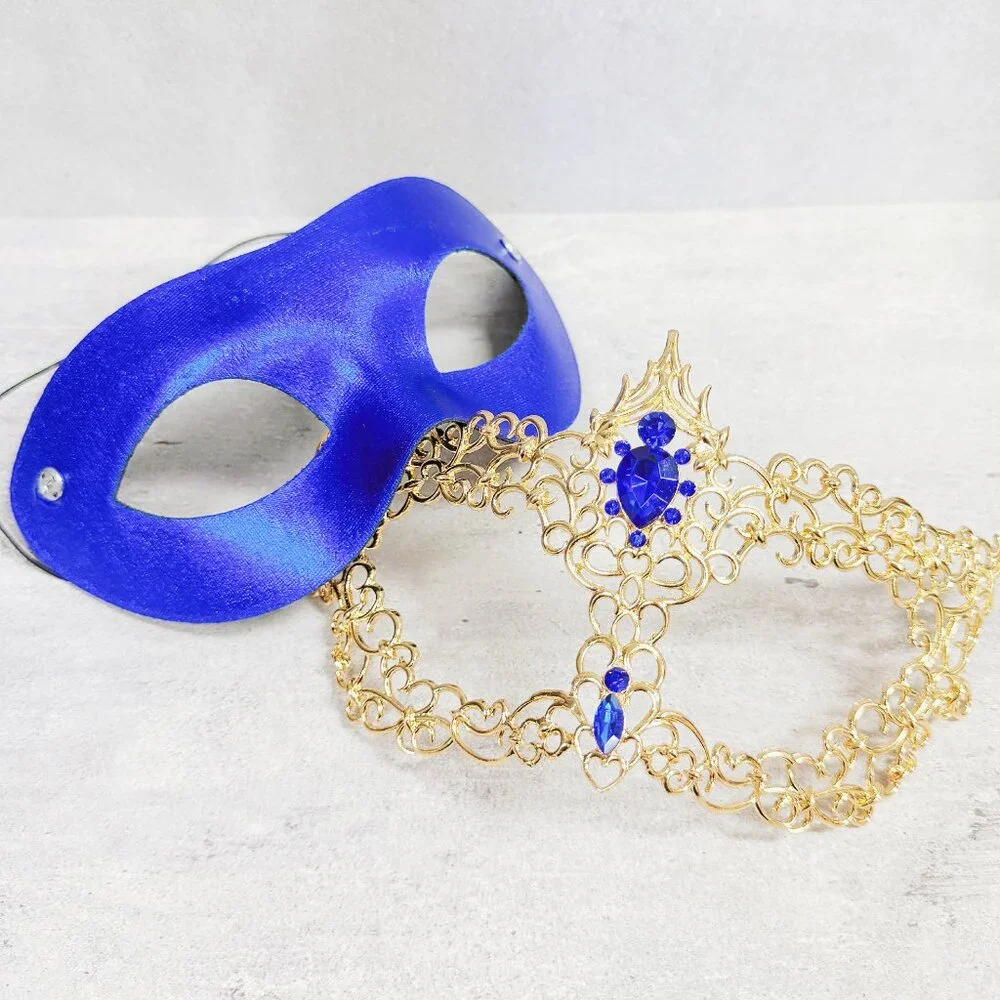 Blue masquerade mask, cosplay mask, Halloween mask, Venetian mask, Prom mask